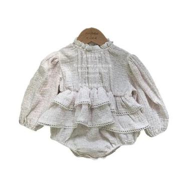 Imagem de Macacão De Renda Com Camada Dupla Para Bebês Recém-nascidos, Vestido T