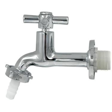 Imagem de Torneira Para Jardim Quintal, Metal Cromado, ABS, 1/4 de Volta, Alavanca, 12,5cm x 3,2cm, Para Tanque e Lavanderia, 1130 C31