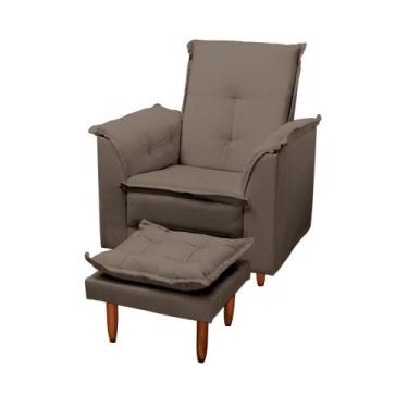 Imagem de Poltrona Decorativa Luna para Sala de Estar D26 Suede Cappuccino Pés P