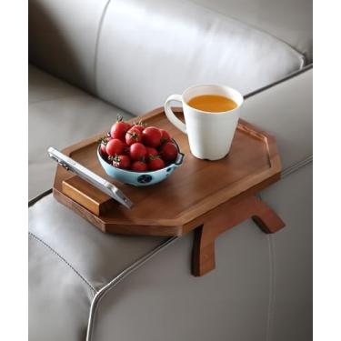 Imagem de , Mesa de braço para sofá, bandeja de braço, bandeja de sofá, mesa dobrável para lanche com suporte de telefone giratório 360, antiderrapante/flexível com diferentes formas de apoio de braço
