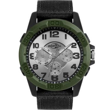 Imagem de Relógio MORMAII masculino analógico verde preto MO6P29AQ/8P