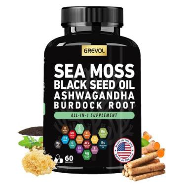 Imagem de Suplemento Grevol Sea Moss com óleo de semente preta e ashwagandha