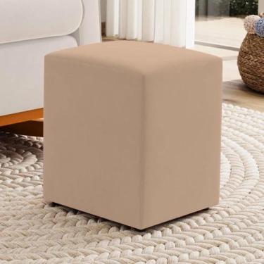 Imagem de Puff Moderno Apoio De Pé Decorativo Conforto Banqueta - Realizar, Bege