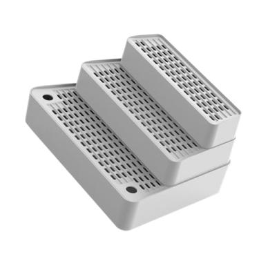 Imagem de Generic Caixa de areia automática para gatos, rampa, 3 degraus, tapete, fácil de limpar, lavável, removível, escada para areia de gato, Cinza Claro