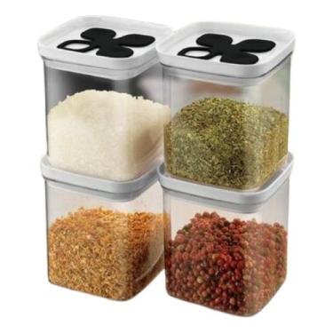 Imagem de Kit 4 Porta Tempero Condimento Dosador Tampa Giratoria 300ml - Injepla