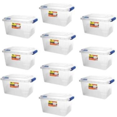 Imagem de Kit 10 Caixas Organizadora  Multiuso Transparente 2,5L  Alta - Ercapla