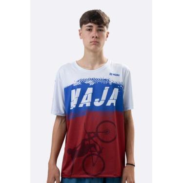Imagem de Camiseta Masculina HUPI Bike Naja Branco/Azul, G, Branco, Azul, Vermel