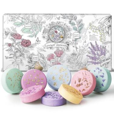 Imagem de Psnli Vaporizadores de chuveiro – 8 aromas (lavanda, menta, laranja, toranja, eucalipto menta, camélia, talco de bebê, rosa) presentes de spa relaxantes de aromaterapia para mulheres, presentes de