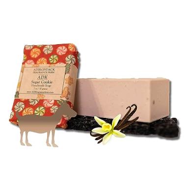 Imagem de Sabonete ADK Sugar Cookie Scent All Natural Soap Bar 59 g, Sabonete Corporal de Azeite Vegano Artesanal para Pele Seca e Sensível, Hidratante para Homens, Mulheres e Bebês, Produzido nos EUA