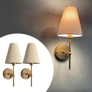 Imagem de Kit 2 Arandelas de Parede Clássico Com Interruptor com Cúpula ref 05 S