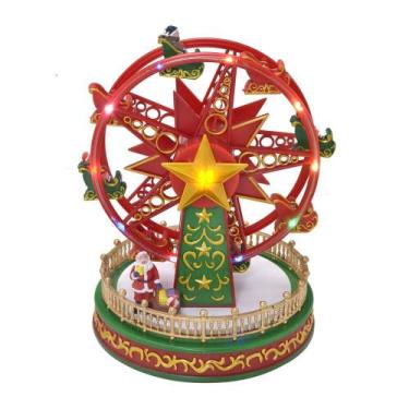 Imagem de Cenário Enfeite Natal Vila Natalina Roda Gigante Luz Som Movimento Dec