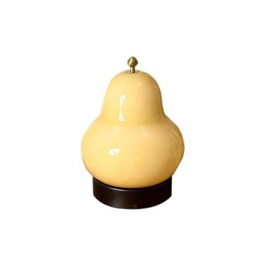 Imagem de Abajur de cabeceira Abajur de mesa pêra para quarto, cabeceira, simples, sala estar, decoração portátil(Yellow)