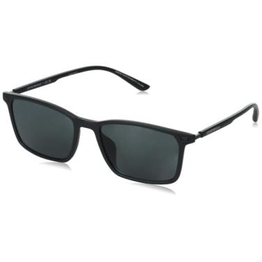 Imagem de Emporio Armani Óculos de sol retangulares masculinos Ea4223u com ajuste universal, Preto, 56 mm