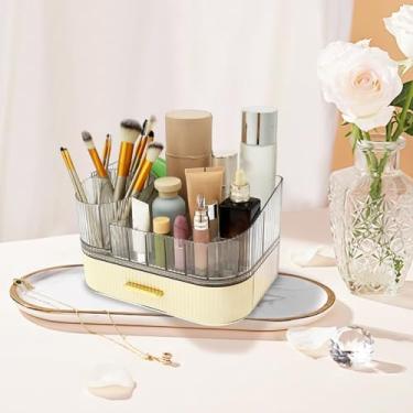 Imagem de Suporte de pincel de maquiagem, organizador de pincéis de maquiagem com rotação de 360°, acessórios de mesa para cosméticos ou delineador de caneta ou penteadeira