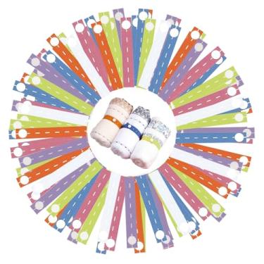 Imagem de COMZPLIFE Faixa elástica com casas de botão, organizador de armário dobrável para lençol de cama, alça ajustável de armazenamento de roupas com botão, economiza espaço para bagagem de viagem (cor