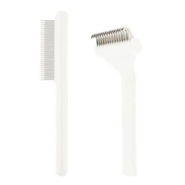 Imagem de Pente de remoção e remoção para cães e gatos, escova de subpelo para queda e emaranhados, ferramenta de cuidados para todas as raças com lâminas de aço inoxidável, cabo ergonômico, desmatamento seguro