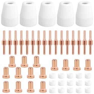 Imagem de Conjunto de consumíveis de cortador de plasma de 50 peças para PT-31, consumíveis de máquina de cortador de plasma, acessórios de cortador de plasma para CUT-45 CUT-50 CT-312 com tocha de cortador de