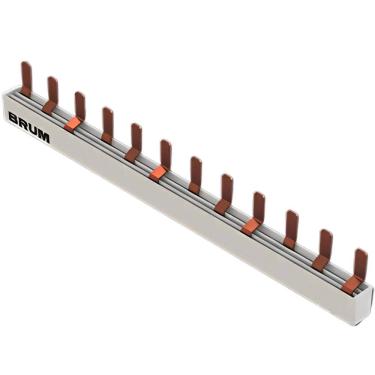 Imagem de Barramento Bifásico 12 Polos Disjuntor Din - 096.200.017 - BRUM