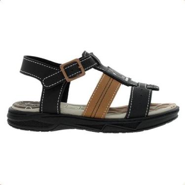 Imagem de Sandalinha Infantil Chinelo Meninos Molekinho Fivela Macio, Preto, Car