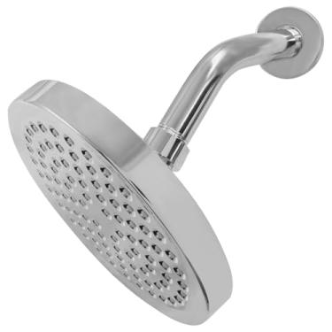 Imagem de Hordion Chuveiro de alta pressão, chuveiro de chuva de 15 cm, aumento de pressão moderno de luxo, fácil instalação para chuveiros de banheiro, prata