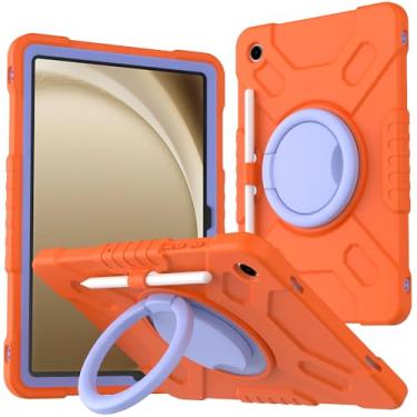 Imagem de Callyue Capa para Samsung Galaxy Tab A9+/A9 Plus 11 polegadas 2023, capa protetora 2 em 1 à prova de choque com suporte O integrado para crianças, laranja