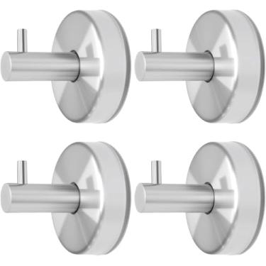Imagem de stusgo 4 ganchos de toalha prateados com ventosa