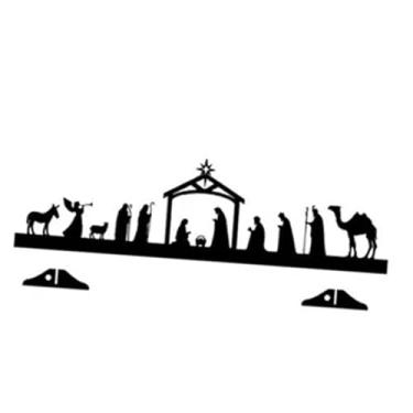 Imagem de IEUDNS Enfeite de manjedoura do Menino Jesus, arte de presépio de Jesus, presente de festival, decoração de presépio para sala de estudo interna de fazenda, L