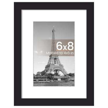 Imagem de upsimples Porta-retrato de 15 x 20 cm, exiba imagens de 9 x 13 cm com tapete ou 15 x 20 cm sem tapete, moldura para pendurar na parede, preta, 1 pacote