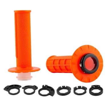 Imagem de Punhos de motocicleta 7/20.3 cm 22 mm com a câmera de encaixe, guidão de bicicleta suja compatível com 125-500 SX SXF EXC EXCF XC XCF (laranja)