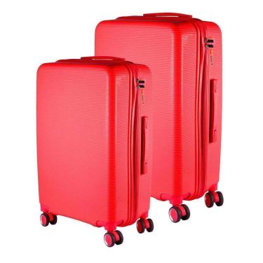 Imagem de Kit Mala 23Kg + Mala 10Kg Polipropileno Inquebrável Vermelha