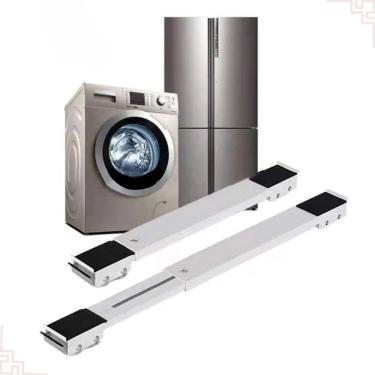 Imagem de Pé de geladeira pe fogão suporte com rodinha base ajustável