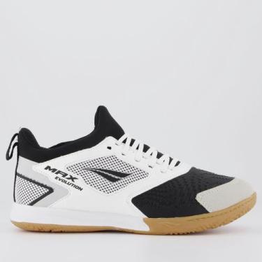 Imagem de Chuteira Penalty Max Evolution Futsal Branca e Preta, 40