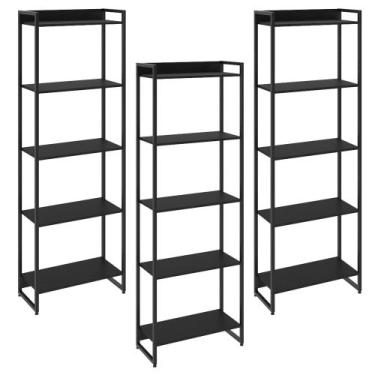 Imagem de Kit 3 Estantes Multiuso Escritório Industrial 5 Prateleiras Areta 186x