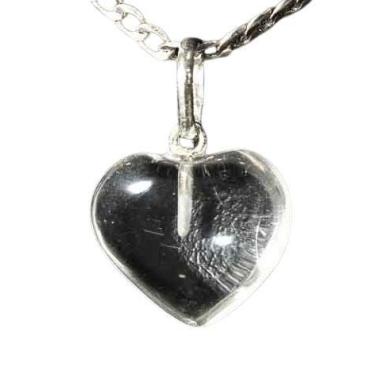Imagem de Colar Mini Coração de Cristal Quartzo Natural 15mm em Prata 950 - Cris