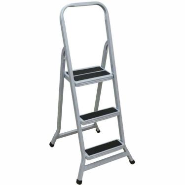 Imagem de Escada Leve E Forte Prata 3 Degraus - 013003 - Açomix