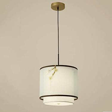 Imagem de Lustre moderno estilo chinês moderno lustre LED, luz pendente de lanterna de pano, luminária suspensa de teto clássica interna para quarto cabeceira sala de estar corredor jantar cozinha ilh