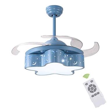 Imagem de Lustres Lustre infantil, Luminária de teto de 42 polegadas, Lustre ventilador, Quarto infantil moderno e minimalista/Quarto/Sala de estar/Lustre de luz, Controle remoto de frequência variáve