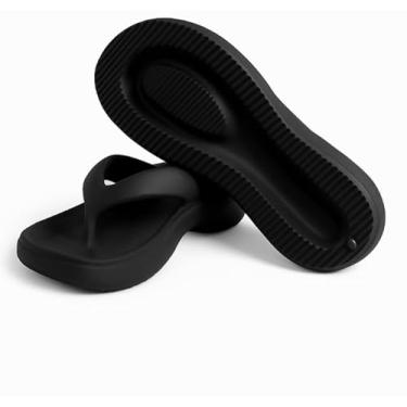 Imagem de CORFLY Chinelo de dedo Sandália Feminina EVA Macio Ortopédico Nuvem Anabela Anti Chulé Confortável (Preto, Adulto, 37, Numérico, BR)