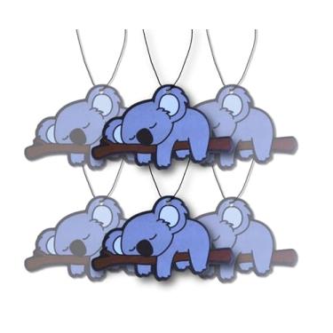 Imagem de Fresh Fresheners Purificadores de ar de carro fofos, engraçados e exclusivos, pacote com 6 perfumados com óleos premium (Koala preguiçoso, pacote com 6)
