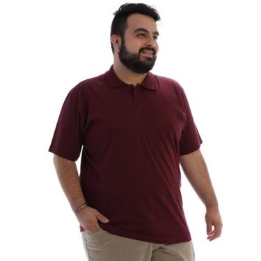 Imagem de Camisa Polo Plus Size Masculina Lisa Básica Vinho - ANISTIA, Vinho, G1