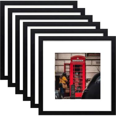 Imagem de Conjunto de 6 porta-retratos PWTAKO 8x8 para exibição de parede ou mes