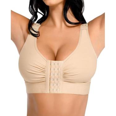 Imagem de Sutiã de compressão FeelinGirl feminino com fecho frontal após cirurgi