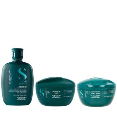 Imagem de Kit Alfaparf Semi Di Lino Reconstruction - Shampoo 250ml + Máscara 200