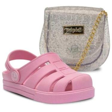 Imagem de Kit Bolsa E Sandalia Babuche Moda Feminina Infantil Leve K29-Feminino