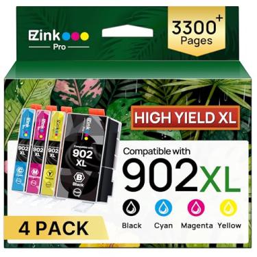 Imagem de E-Z Ink Pro Cartuchos de tinta compatíveis 902 902xl para impressoras hp substituição para hp 902xl cartuchos de tinta combo pacote para Officejet Pro 6978 6968 6974 6975 6960 Officejet 6951 6954 6956