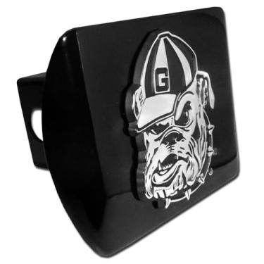 Imagem de Elektroplate Georgia Bulldogs com buldogue de metal preto NCAA capa de engate para reboque receptor automotivo de caminhão de carro de 5 cm