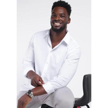 Imagem de Camisa Social Masculina Manga Longa Jordhan, Branco, P