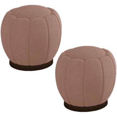 Imagem de Kit 2 Puff Puf Para Sala Base Metal Tull Veludo Sl 949 Peer Sl 949 - P
