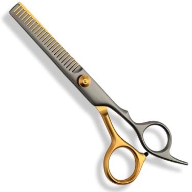 Imagem de Tesoura de cabelo profissional de barbeiro, salão e uso doméstico para corte de cabelo, tesoura profissional de cuidados para cães
