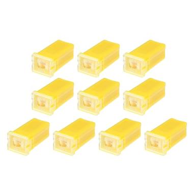 Imagem de Generic 10 peças de fusível padrão em forma de caixa 60 amperes, universal para caminhonetes, carros, SUV, plástico durável, metal amarelo